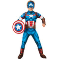 Blau-Weiß-Rot - Front - The Avengers - "Deluxe" Kostüm ‘” ’"Captain America"“ - Kinder