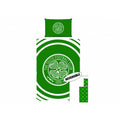 Grün-Weiß - Front - Celtic FC Pulse Einzel Bettbezug & Kissenbezug Set