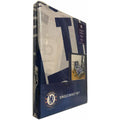 Blau-Weiß - Side - Chelsea FC offizielles Football Patch Duvet- und Kissenbezugset für Einzelbett