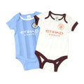 Himmelblau-Weiß-Weinrot - Front - Manchester City FC - Bodysuit für Baby (2er-Pack)