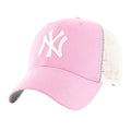 Pink-Weiß - Front - New York Yankees - "Branson Trucker" Snapback Mütze