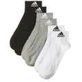 Weiß-Grau-Schwarz - Front - Adidas - Knöchelsocken für Kinder (3er-Pack)