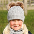 Grau - Back - Healthy Pet - "Morzine" Mütze und Schal Set für Kinder