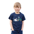 Marineblau-Weiß - Front - British Country Collection - "Farmyard" T-Shirt für Kinder