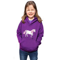 Violett - Front - British Country Collection - "Dancing Unicorn" Kapuzenpullover für Kinder