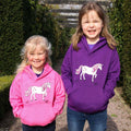 Pink-Weiß - Back - British Country Collection - "Dancing Unicorn" T-Shirt für Kinder