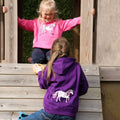 Pink-Weiß - Side - British Country Collection - "Dancing Unicorn" T-Shirt für Kinder