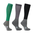 Minzgrün-Bleistift-Grau-Schwarz - Front - Hy - Socken für Damen - Aktiv(3er-Pack)