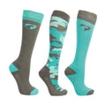 Wasserblau-Grau - Front - HyFASHION - Socken für Kinder (3er-Pack)