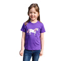 Violett - Front - British Country Collection - "Dancing Unicorn" T-Shirt für Kinder