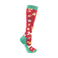 Rot-Grün-Gold - Lifestyle - HyFASHION - Socken für Damen - weihnachtliches Design