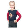 Marineblau-Burgunderrot - Front - Little Rider - "Riding Star Collection" T-Shirt für Mädchen  Langärmlig