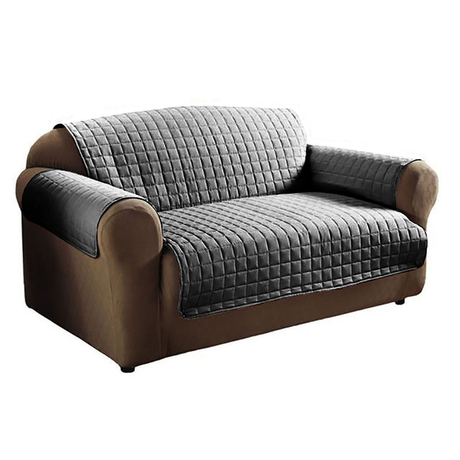 Grau - Front - Couch-Schutz - Sofa-Schutzbezug, gesteppt, wasserabweisend