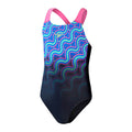 Blau-Schwarz-Pink - Front - Speedo - "Splashback" Badeanzug für Mädchen