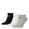 Grau-Schwarz-Weiß - Front - Puma - Sneaker-Socken für Herren-Damen Unisex (3er-Pack)