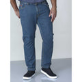 Blau - Back - Duke London Herren Kingsize Bailey Jeans elastischer Bund
