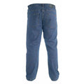 Blau - Side - Duke London Herren Kingsize Bailey Jeans elastischer Bund