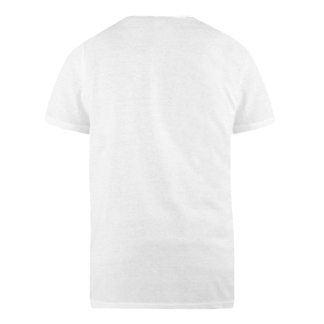 Weiß - Back - Duke Herren D555 Kingsize Signature-1 Baumwolle T-Shirt