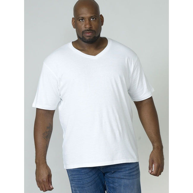 Weiß - Side - Duke Herren D555 Kingsize Signature-1 Baumwolle T-Shirt