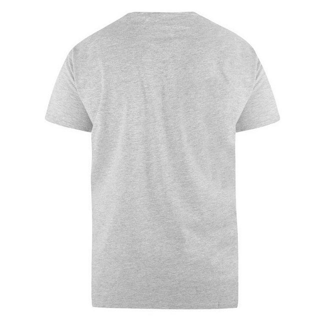 Grau - Back - Duke Herren D555 Kingsize Signature-1 Baumwolle T-Shirt