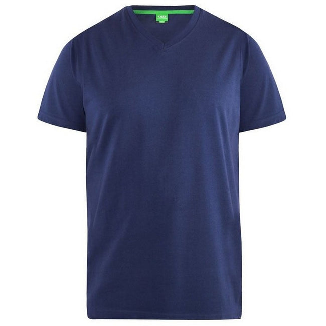 Marineblau - Front - Duke Herren D555 Kingsize Signature-1 Baumwolle T-Shirt