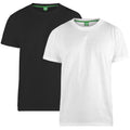 Schwarz-Weiß - Front - Duke Herren T-Shirt Fenton D555, Kingsize, Rundhalsausschnitt, 2er-Packung