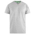 Grau-Weiß - Back - Duke Herren T-Shirt Fenton D555, Kingsize, Rundhalsausschnitt, 2er-Packung