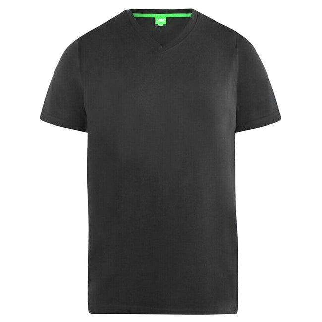 Schwarz-Grau - Side - Duke Herren T-Shirt Fenton D555, Rundhalsausschnitt, 2er-Packung
