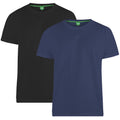 Schwarz-Marineblau - Front - Duke Herren T-Shirt Fenton D555, Rundhalsausschnitt, 2er-Packung