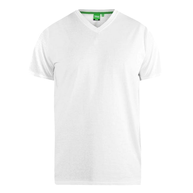 Grau-Weiß - Lifestyle - Duke Herren T-Shirt Fenton D555, Rundhalsausschnitt, 2er-Packung