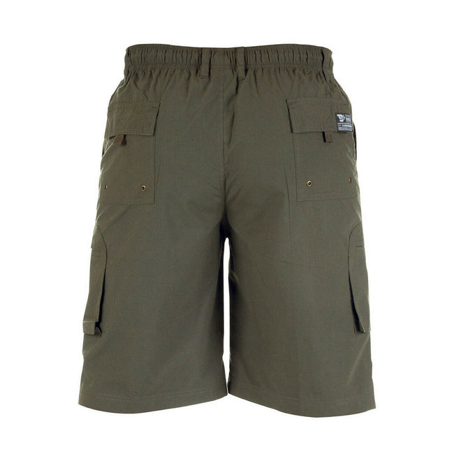Khaki - Back - Duke Herren Cargo-Shorts Nick D555 mit elastischem Bund