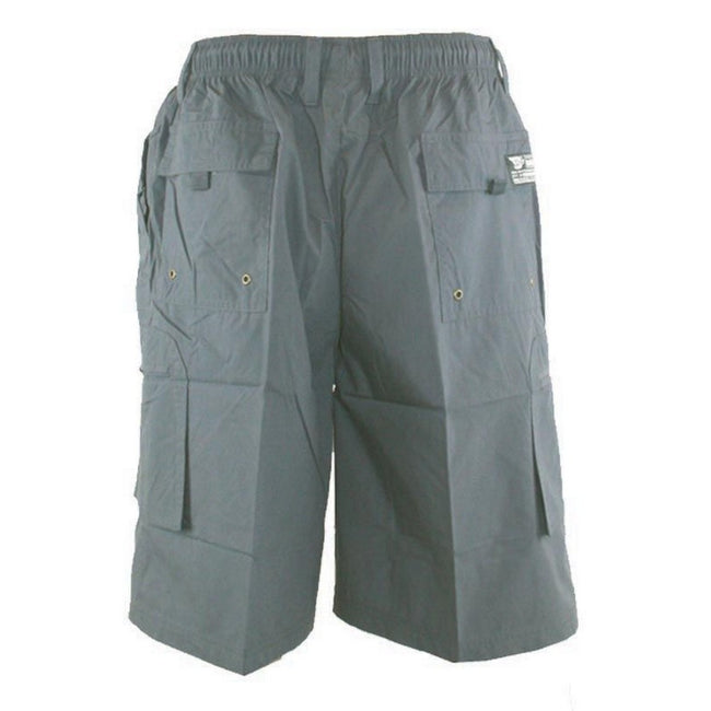 Grau - Back - Duke Herren Cargo-Shorts Nick D555 mit elastischem Bund