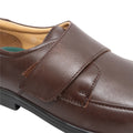 Braun - Side - Roamers Herren Schuhe mit Klettverschluss, breite Passform