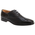 Schwarz glänzend - Front - Goor Jungen Oxford-Schuhe - Schnürschuhe, Glanzleder
