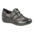 Schwarz-Zinn - Front - Boulevard Damen Komfort-Schuhe mit Klettverschluss, gepolstert