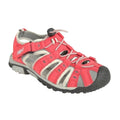 Rot-Grau - Back - PDQ Damen Sport Sandalen mit Toggel und Klettverschluss