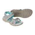 Hellgrau-Mint - Side - PDQ Damen Sport Sandale - Trekkingsandale mit Klettverschluss