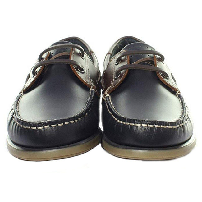 Marineblau-Braun Leder - Side - Dek Herren Mokassin Boot Schuhe