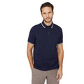 Marineblau - Front - Maine - Poloshirt Mit kontrastfarbenen Streifen für Herren
