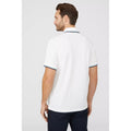 Weiß - Back - Maine - Poloshirt Mit kontrastfarbenen Streifen für Herren