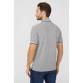 Grau - Back - Maine - Poloshirt Mit kontrastfarbenen Streifen für Herren
