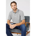 Grau - Lifestyle - Maine - Poloshirt Mit kontrastfarbenen Streifen für Herren