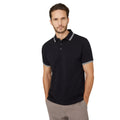 Schwarz - Front - Maine - Poloshirt Mit kontrastfarbenen Streifen für Herren
