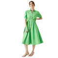 Grün - Front - Maine - Hemdblusenkleid Midi für Damen