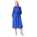 Marineblau - Front - Principles - Midi Hemd Kleid Rüschen für Damen