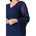 Marineblau - Side - Principles - Bluse V-Ausschnitt für Damen
