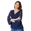 Marineblau - Front - Principles - Bluse V-Ausschnitt für Damen