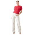 Rot - Side - Dorothy Perkins - Bluse für Damen  Krempelärmel