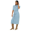 Mittlere Waschung - Front - Dorothy Perkins - Midi Hemd Kleid Gürtel für Damen