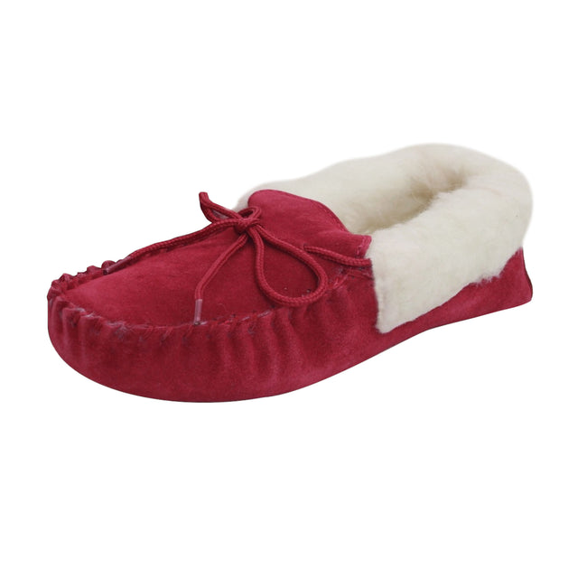 Purpurrot - Front - Eastern Counties Leather Damenmoccasins mit weicher Sohle